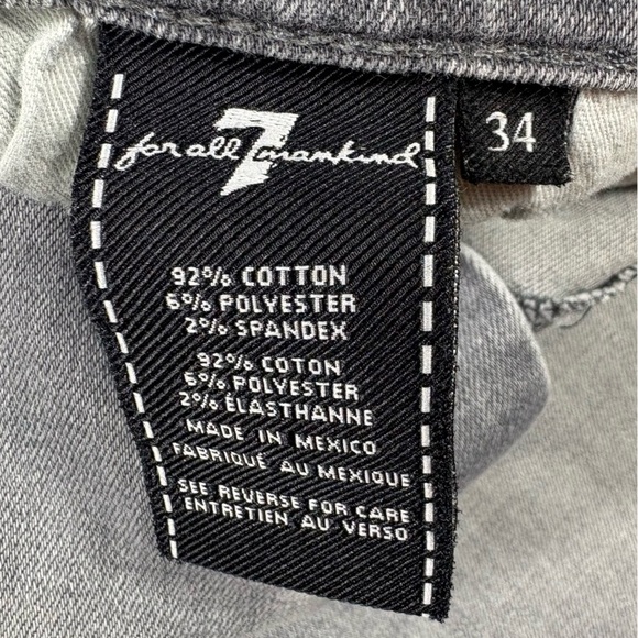 7 For All Man Kind Men’s “The Straight” Gray Wash Jeans | Size 34 - Picture 4 of 8